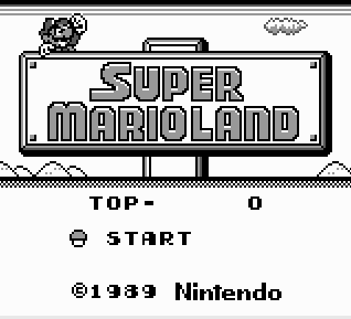 Super Mario Land Startbildschirm