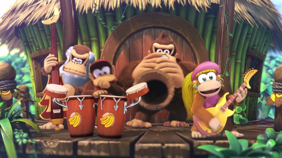 die Kong Familie im Abspann von Donkey Kong Tropical Freeze